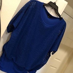 Stunning Royal Blue Blouse. Gorgeous. Chrome buckle detail.  Size M